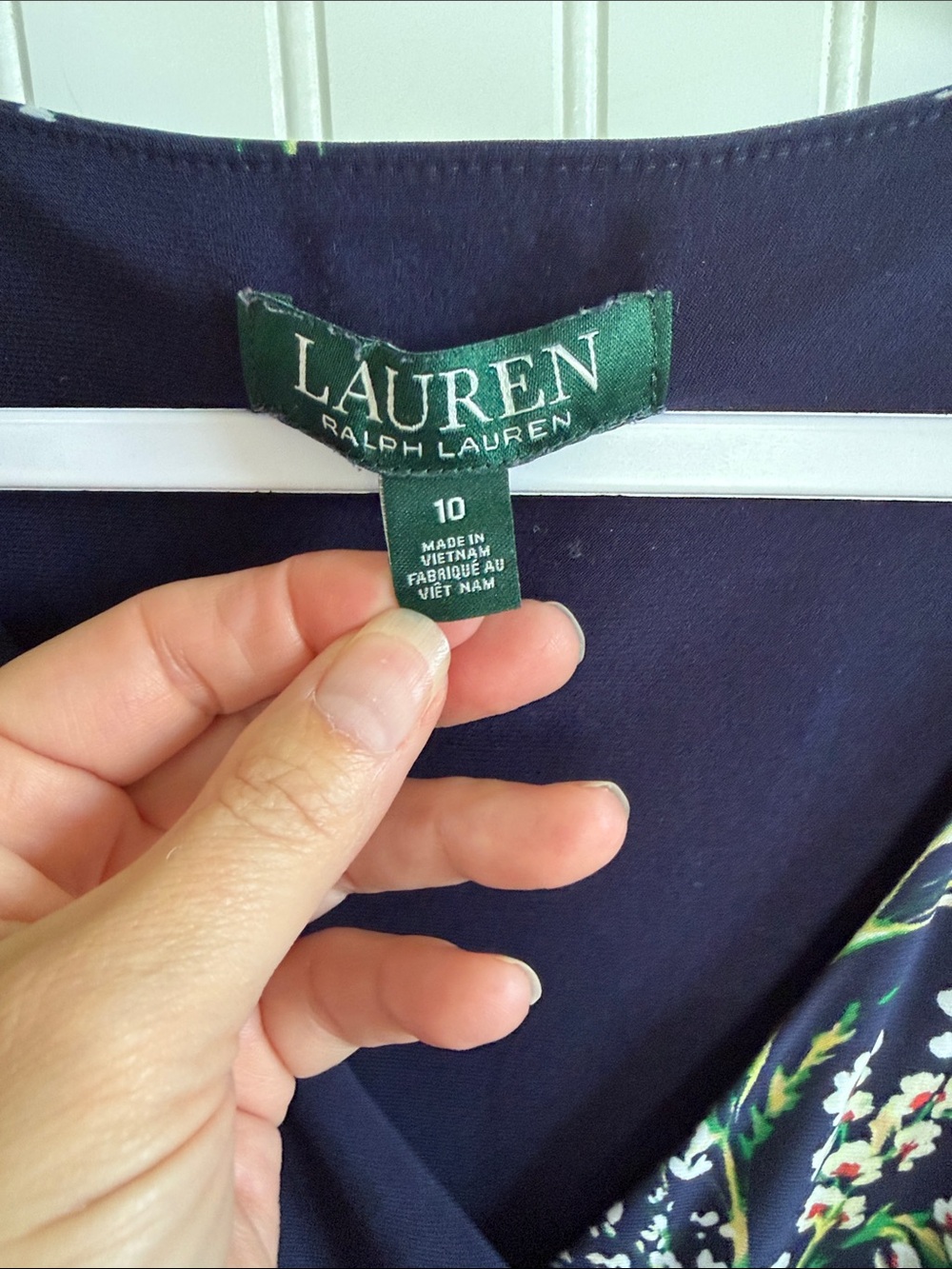 Lauren Ralph Lauren Navy Floral Maxi Dress Size 10 Cottagecore Feminine Preppy - Picture 3 of 14
